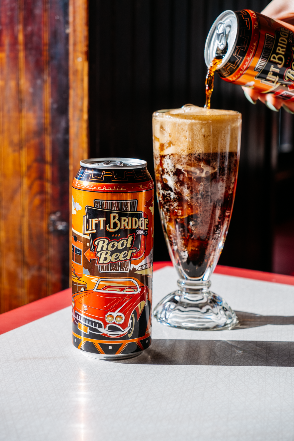 Lift Bridge Root Beer 4-pack lifestyle photo
