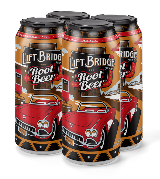 Lift Bridge Root Beer 4-pack packaging - Lift Bridge Brewing Co